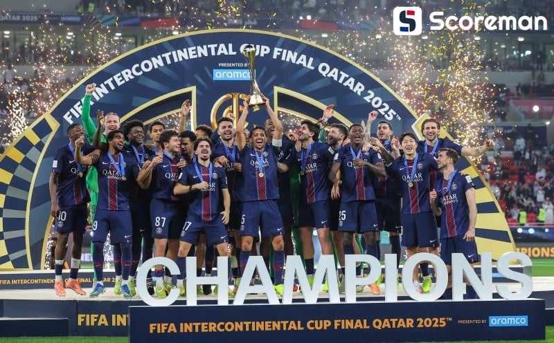 PSG, 6관왕 달성! 승부차기 끝에 인터콘티넨털컵 우승…이강인, 부상 교체됐지만 세리머니 함께